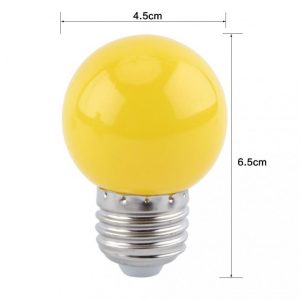 Bóng đèn LED BULB tròn màu 1W màu vàng
