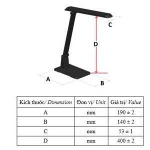Đèn bàn LED bảo vệ thị lực 6W màu đen Điện Quang LDL01-B 7 Đèn bàn LED Điện Quang LDL01 W 6W (Sao chép)