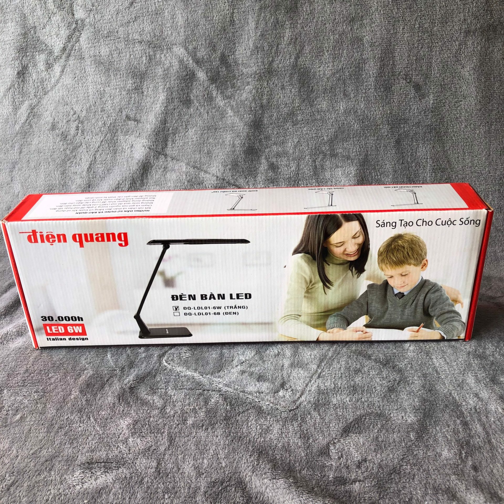 Đèn bàn LED bảo vệ thị lực 6W màu đen Điện Quang LDL01-B 3 Đèn bàn LED Điện Quang LDL01 W 6W (Sao chép)