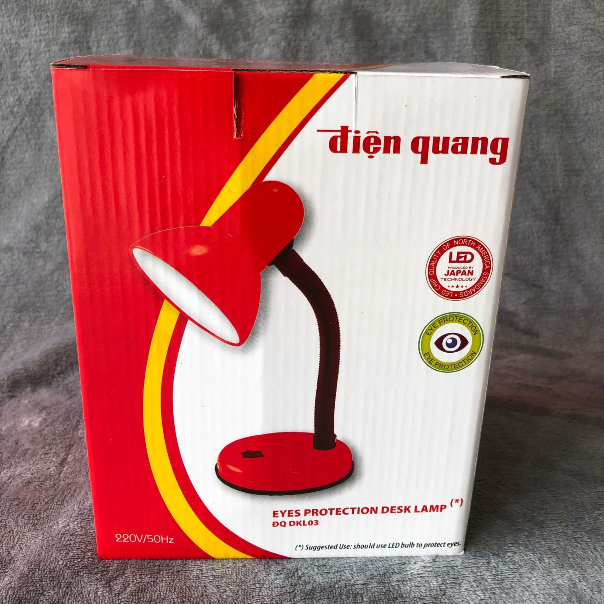 Đèn bàn kiểu chóa sắt 4W màu đỏ đen Điện Quang DKL03 4 Dkl03 62236029 4