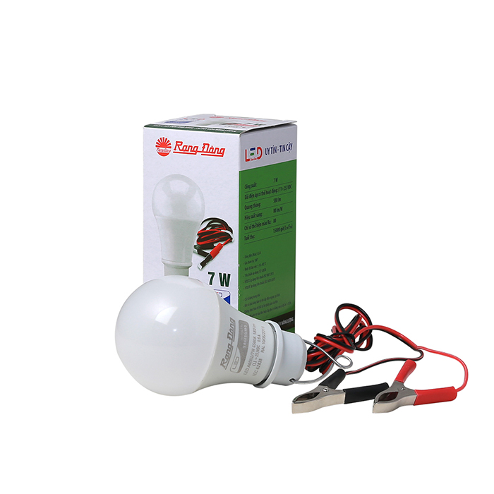 Bóng đèn BULB trụ nhôm đúc Rạng Đông LED A60N1 12-24VDC 7W 1 LED A60N1 12-24VDC 7W