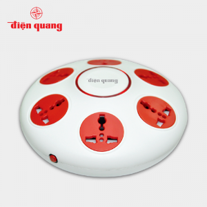 Ổ cắm Điện Quang ESK.106 W (Kiểu UFO 6 lỗ 3 chấu)