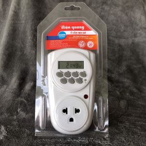 Ổ cắm hẹn giờ điện tử Điện Quang ESK DT12 W 13 trắng 5 Ổ cắm hẹn giờ Điện Quang ESK DT12 W 13 (Điều chỉnh điện tử, 1 lỗ - 3 chấu, trắng)