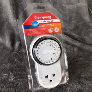 Ổ cắm hẹn giờ cơ trắng đen 2500W Điện Quang ESK MT06 WBL 13 4 Ổ cắm USB âm tường DQHome IW1 2UO W (màu trắng) (Sao chép)