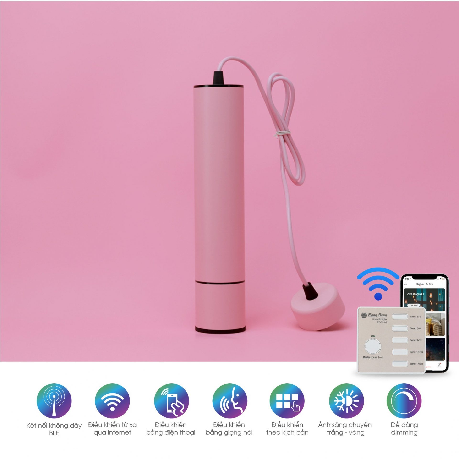 Đèn Led thả trần đổi màu Bluetooth TTR01.BLE 12W 1 Ttr01 ble 12w 1