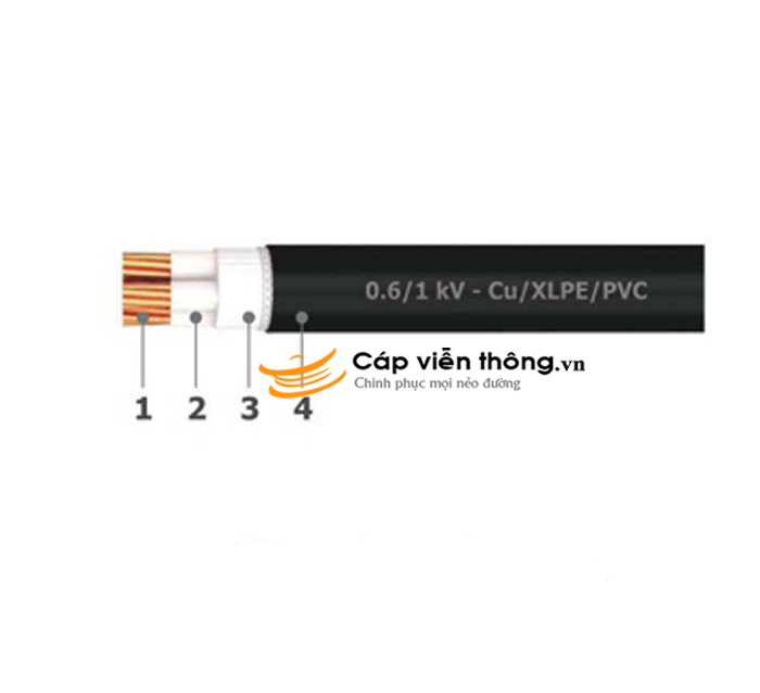 Cáp ngầm 2 lõi 0.6/1kV Goldcup GC CEVV-ST 2x6R2-0.6-X 1 2093 0 Day Cap Dien Goldcup Cap Treo Cev 2x16