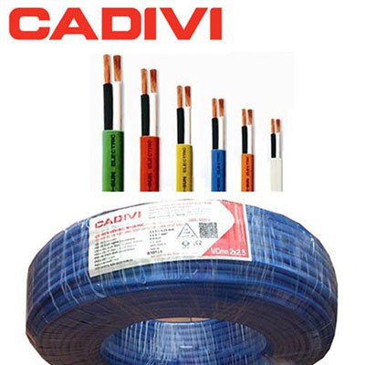 Dây đôi mềm ovan CU/PVC Cadivi 300/500V CV VCmo 2x2.5 1 Vcmo 2x075 1