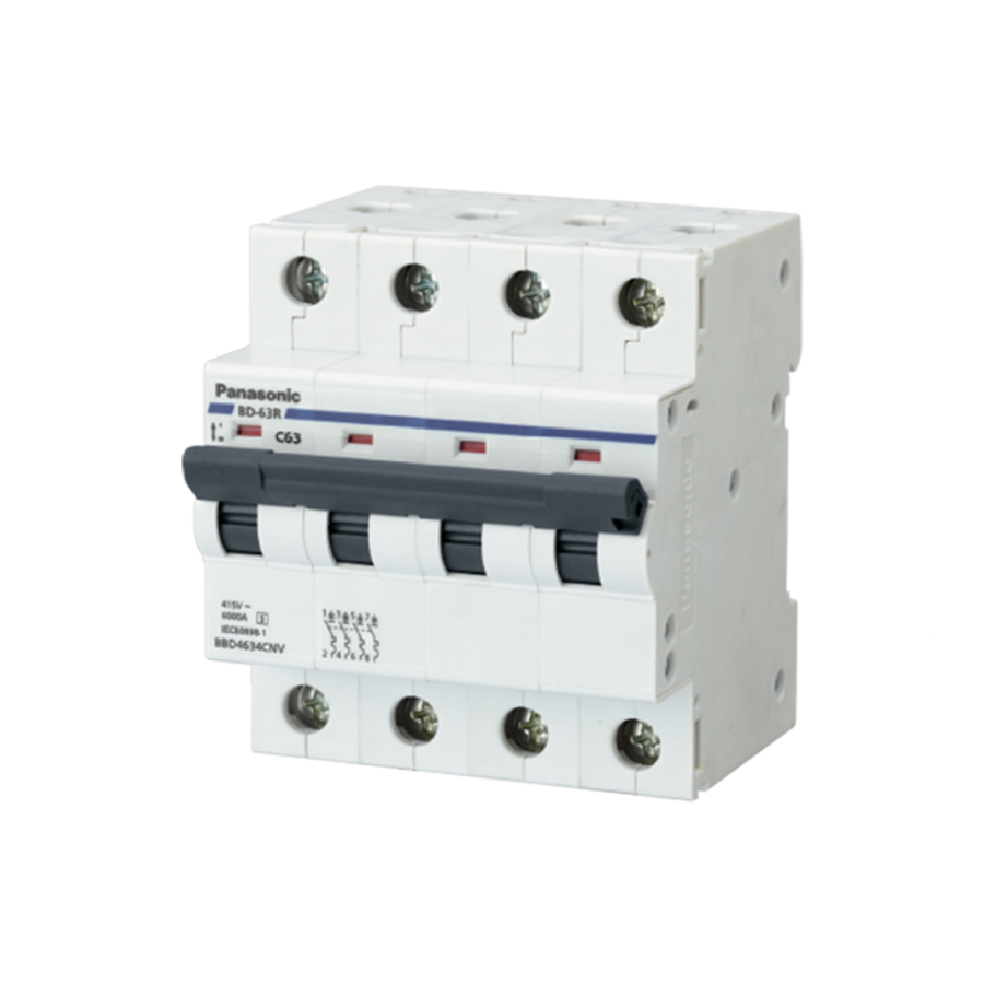 Aptomat/Cầu dao tự động MCB 4P 80A 10KA 400VAC Panasonic BBD408041C 1 Aptomat Panasonic Bbd408041c