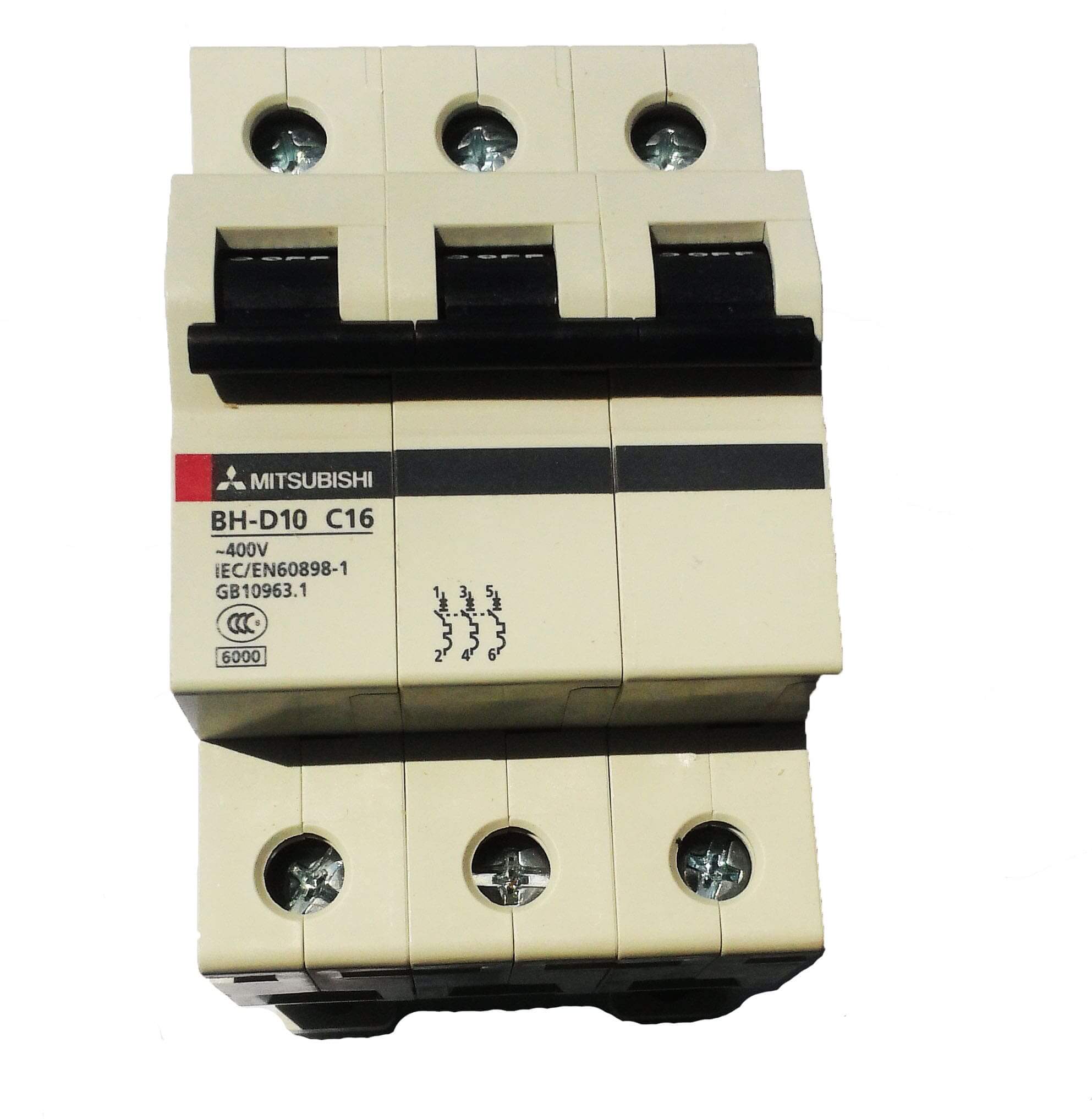Aptomat MCB 3 pha 10kA Mitsubishi BH-D10 3P 13A 1 Aptomat Mitsubishi Bh D10 3p 3a