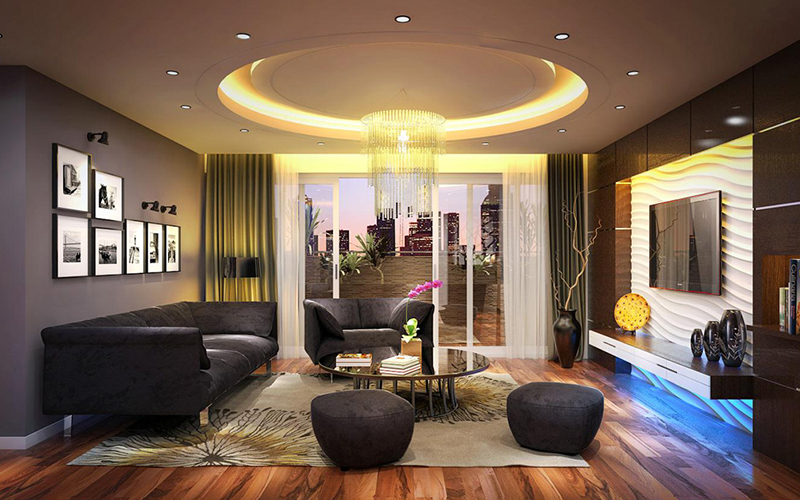 7 cách phân biệt đèn Led Downlight âm trần chi tiết nhất 2 Khoang Cach Bo Tri Den Downlight Phong Khach