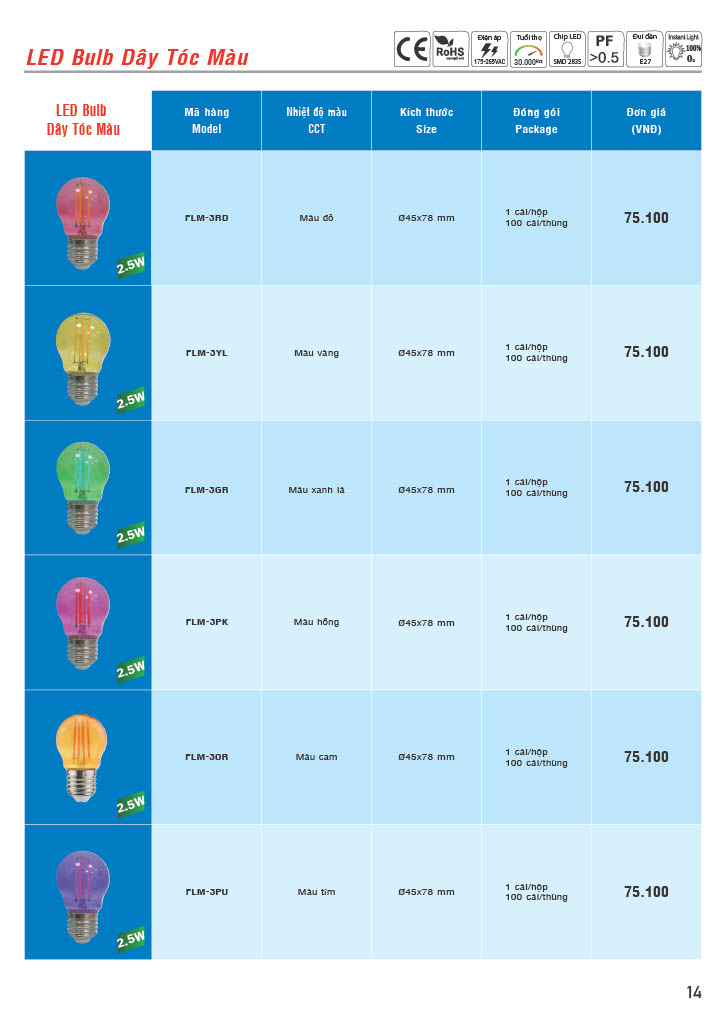 Bảng giá đèn LED Bulb MPE 2022 CK 42-51% 11 Bảng báo giá đèn LED Buld MPE