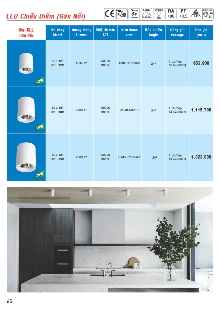 Bảng báo giá đèn Led chiếu điểm MPE