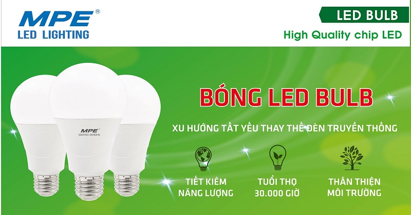 Bảng giá đèn LED Bulb MPE 2022 CK 42-51% 2 Đèn LED MPE sản xuất với công nghệ hiện đại nhất