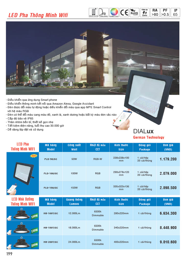 Bảng giá thiết bị điện thông minh MPE 2022 CK 42-51% 14 Bảng báo giá đèn Led thông minh MPE