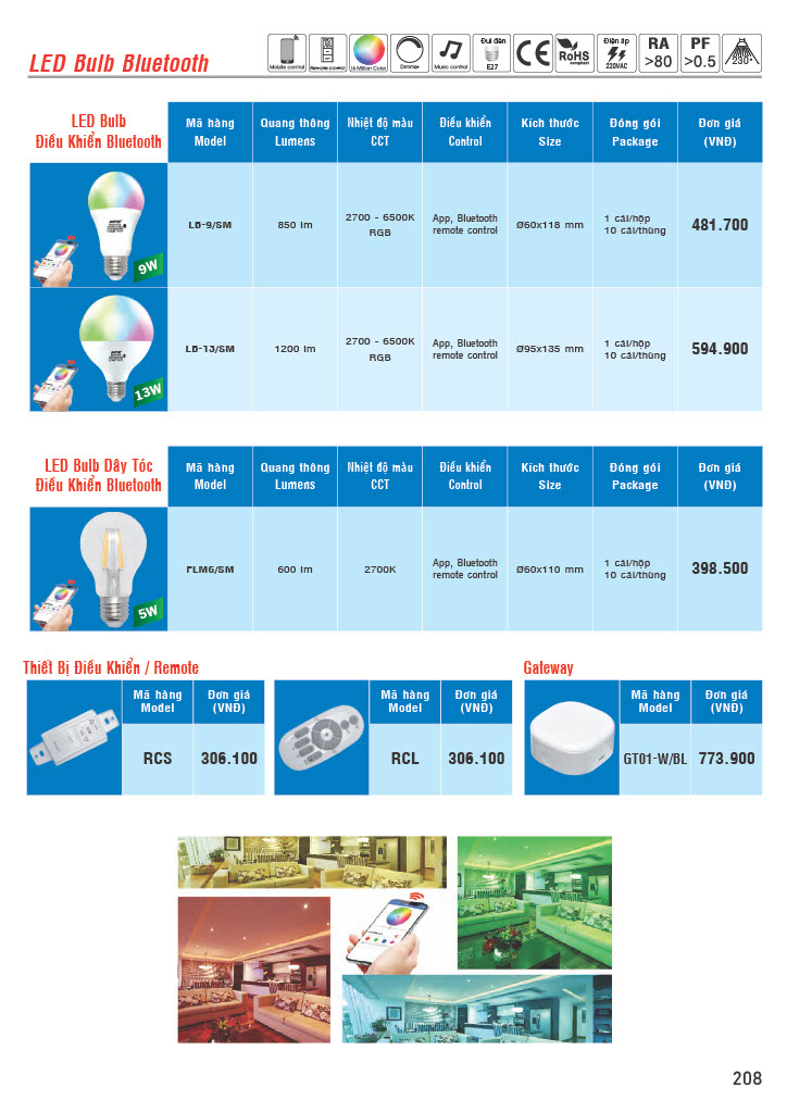Bảng giá thiết bị điện thông minh MPE 2022 CK 42-51% 15 Bảng báo giá đèn Led thông minh MPE
