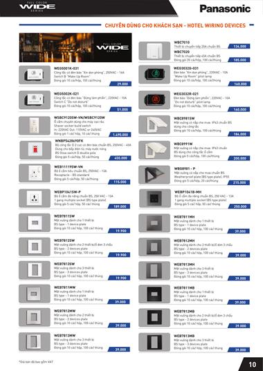 Bảng giá công tắc ổ cắm Panasonic dòng WIDE