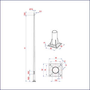 Cột thép tròn côn rời cần TC-78 Vonta