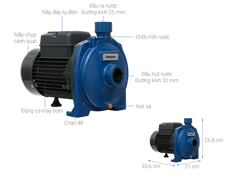 Máy bơm nước ly tâm Panasonic GP-15HCN1SVN 1.5Hp 3 Máy bơm nước ly tâm Panasonic GP-15HCN1SVN 1.5Hp - Ảnh 3