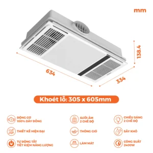 Quạt hút sưởi 5in1 có remote NBD2560 Nanoco 6 Quạt hút sưởi 5in1 có remote NBD2560 Nanoco