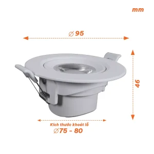 Đèn LED downlight chỉnh góc 7W ánh sáng trung tính 4000K NADL074 Nanoco 8 Đèn LED downlight chỉnh góc 7W ánh sáng trung tính 4000K NADL074 Nanoco